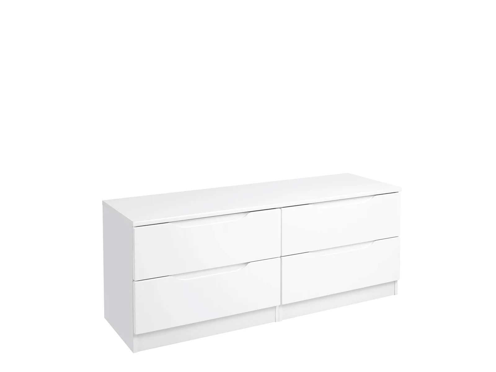 White gloss double chest of outlet drawers