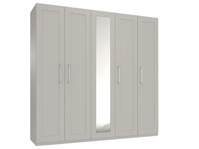 TALL 5 DOOR ROBE W/ MIRROR