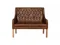 STANTON 3 SEATER BENCH- CERATO BROWN ANILINE