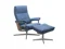 MEDIUM CHAIR WITH FOOTSTOOL & CROSS BASE