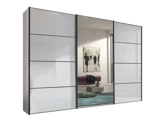 3 DOORS PANELED SLIDING ROBE CENTRE MIRROR