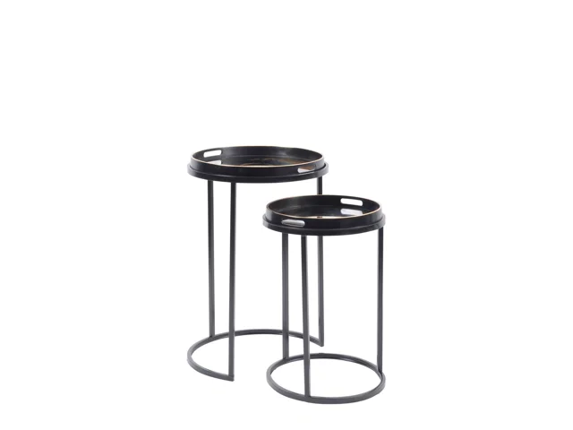 GOLD SWIRL SET OF 2 SIDE TABLES