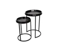 VESUVIUS BLACK AND GOLD SET OF 2 TABLES