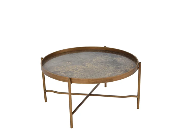 VIENNA ANTIQUE GOLD ATLAS COFFEE TABLE