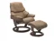 SMALL RECLINER CHAIR & STOOL WITH CLASSIC BASE