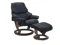 LARGE RECLINER CHAIR & STOOL WITH CLASSIC BASE