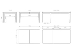 EXTENDING TABLE WITH 3 LEAVES