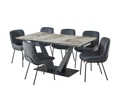 DINING TABLE WITH 6 AMALFI CHAIRS IN DARK GREY